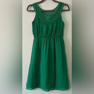 Max Studio Vibrant Green Crochet Mini Dress